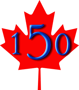 Canada 150 Maple Leaf blue thin 150