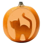 Cute Cat Carved Pumpkin